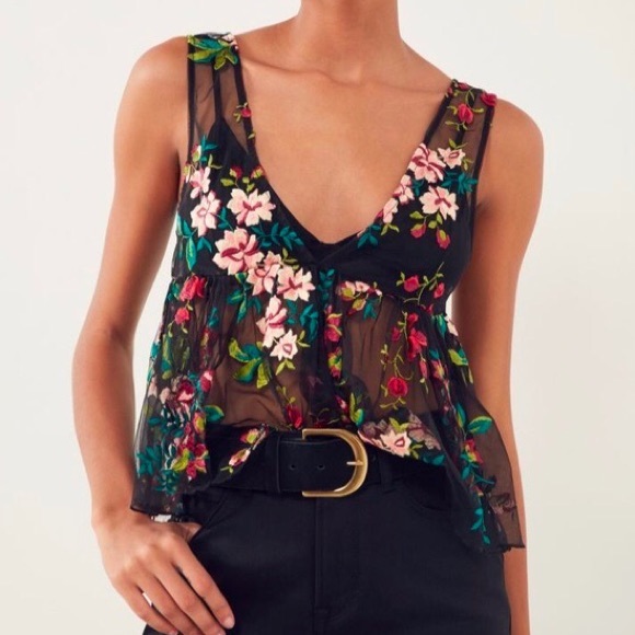 Urban Outfitters Tops - Urban Outfitters Floral Mesh Tank